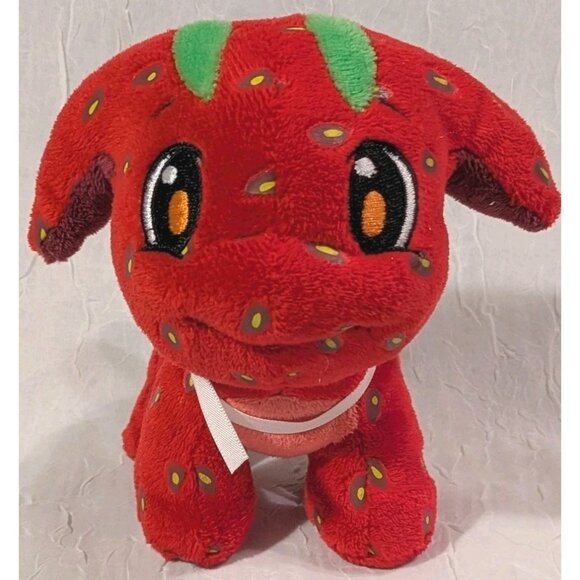 Neopets Strawberry Poogle Plushie Keyquest Stuffed Animal HTF 2008 Jakks 5" Read - Picture 13 of 13